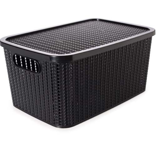 - HOME ORGANIZACION TRAMA CAJA 14 LT 13980 NEGRO