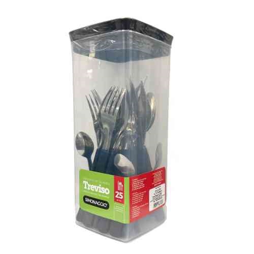 - CUBIERTOS TREVISO POTE X 25 PZAS - NEGRO HOME BAZAR