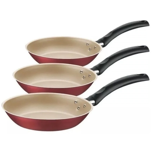 - Sartenes 3Pz. 18/20/24cm Turim Rojo Tramontina 20298/771