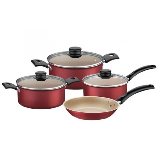 - Batería De Cocina 7Pz. Turim Rojo Tramontina 20298/776