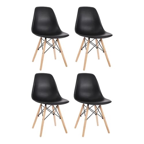 Gardenlife - Sillas Eames x 4 Uni. Negras