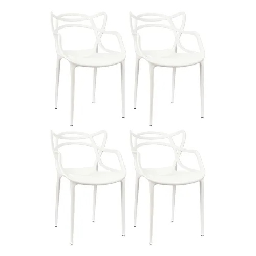 Gardenlife - Sillas Master x 4 Uni. Blancas