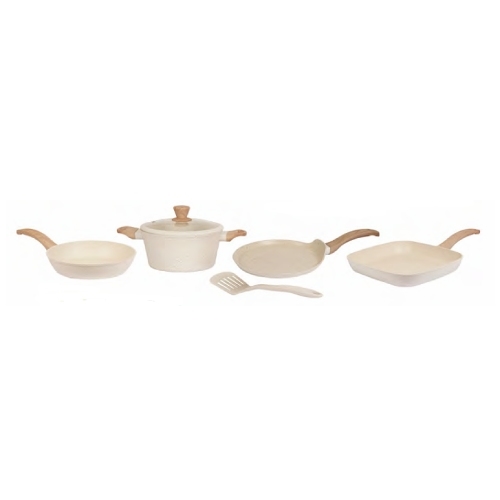 CAROL - Set Bateria Cocina Antiadherente Carol 6 Pzs Granito Beige