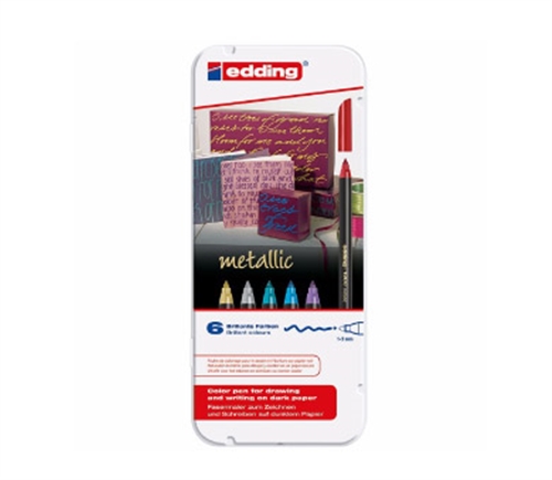 Edding - Estuche de marcadores metálicos edding x 6 colores