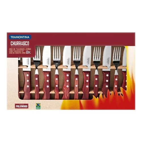 TRAMONTINA - JUEGO DE CUCHILLOS 12 PIEZAS JUNBOYTE POLYWOOD